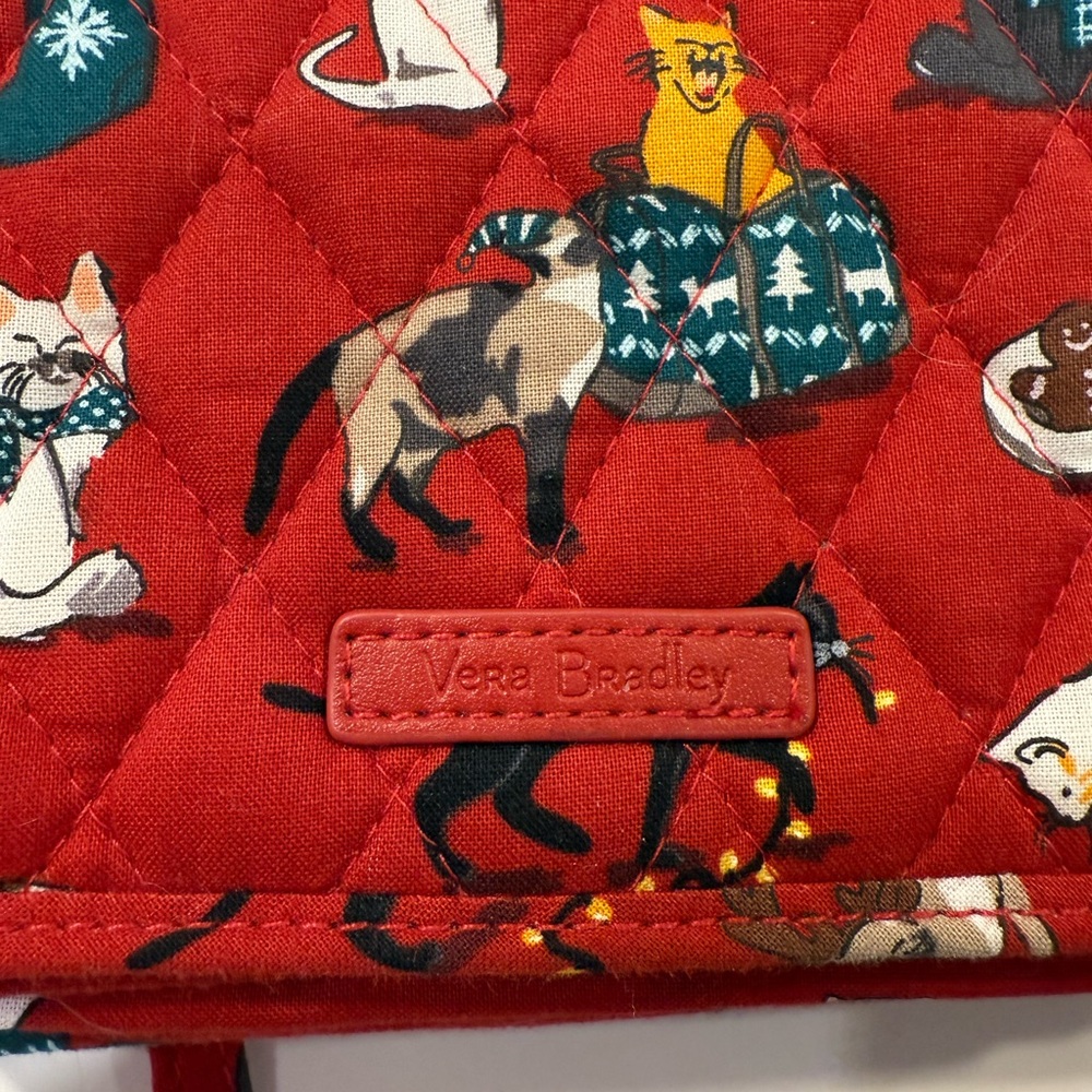 Vera Bradley Red Cat Pattern Crossbody Bag - Picture 2 of 2